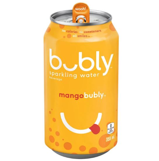 mangobublyTM sparkling water beverage